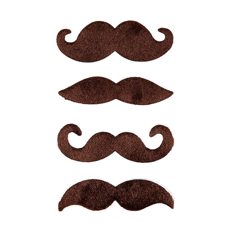 Wicked Costumes 4pc Funny Moustaches - BROWN - AC-9271