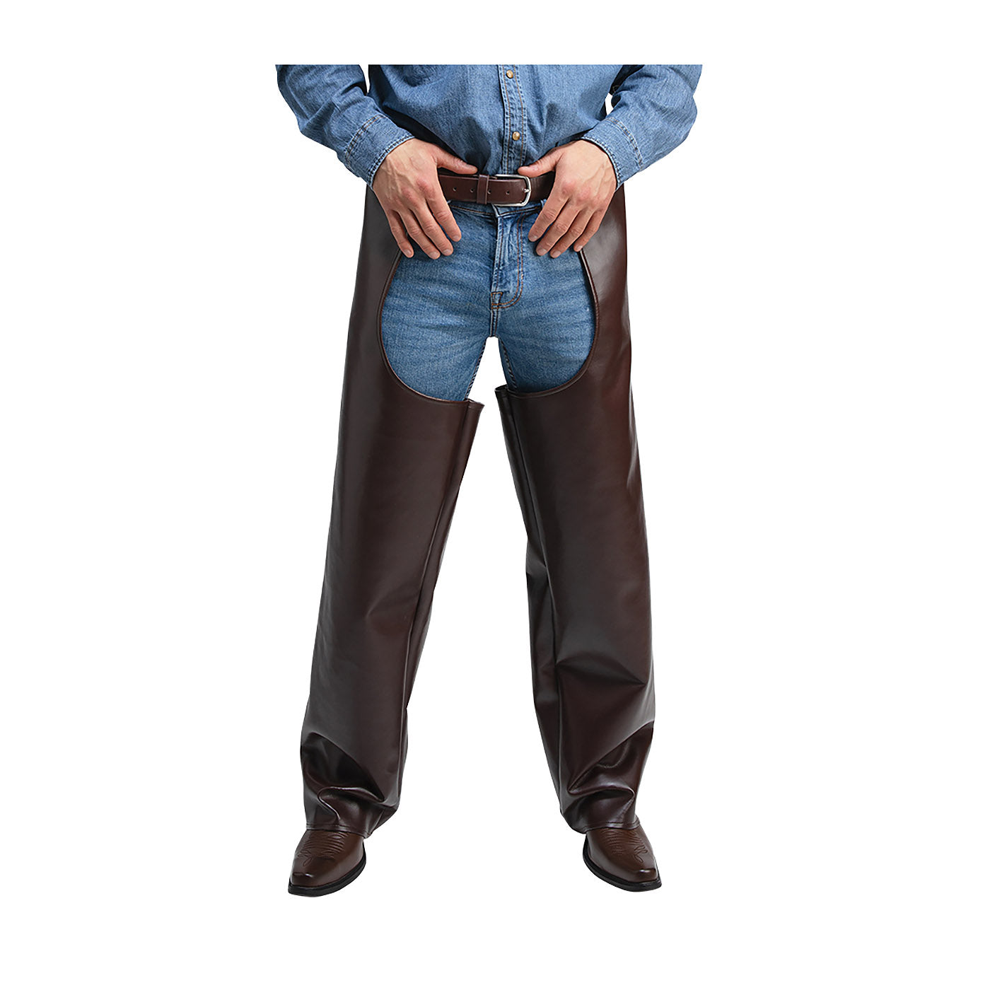 Wicked Costumes Deluxe Faux Leather Cowboy Chaps - ONE SIZE - EM-3312.(O)