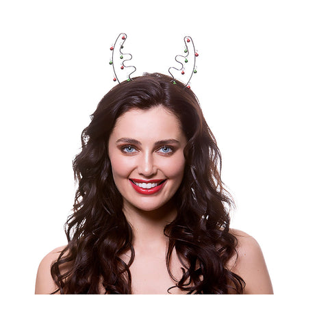 Wicked Costumes Silver Reindeer Antlers Red & Green Baubles - XM-4687