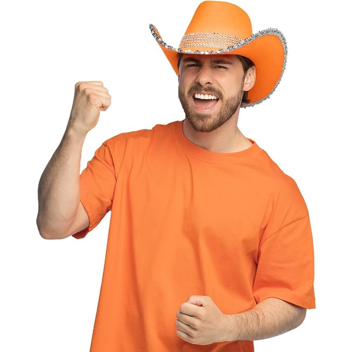 Sparkle Cowboy Hat (Orange) - Adult