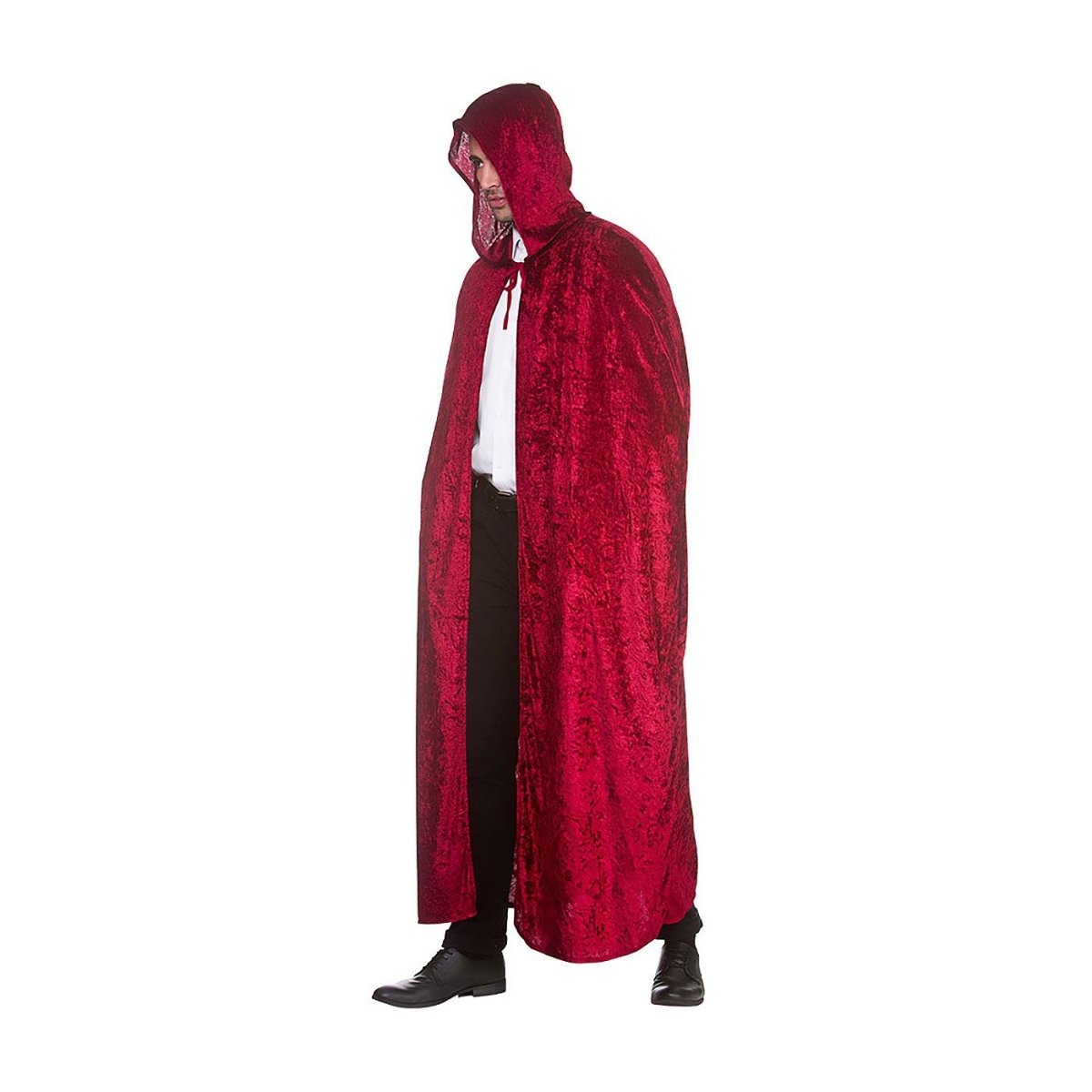 Wicked Costumes - Hooded Velvet Cloak (Red) - Adult - Fancy Dress Central