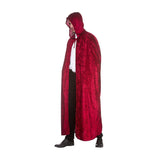 Wicked Costumes - Hooded Velvet Cloak (Red) - Adult - Fancy Dress Central