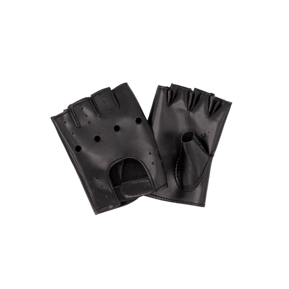 Faux Leather Biker Gloves - Adult