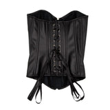 Faux Leather Corset (Black) - Women