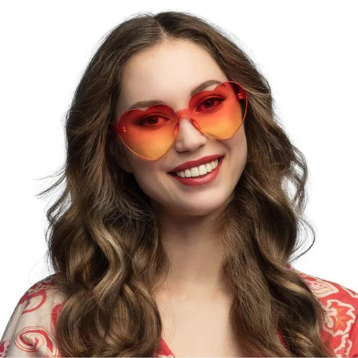 Boland - Festival Hearts Party Glasses (Orange) - Adult - Fancy Dress Central