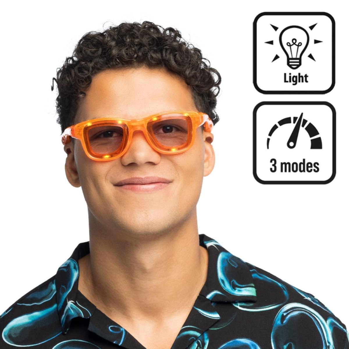 Boland - Blink LED Party Glasses (Orange) - Adult - Fancy Dress Central