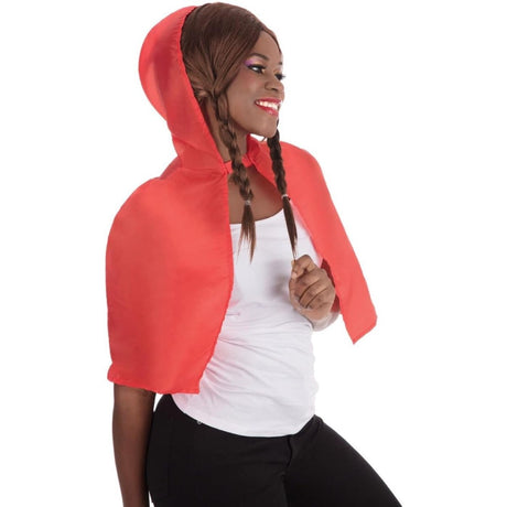 Rubies - Short Hooded Cape (Red) - Women - Fancy Dress Central