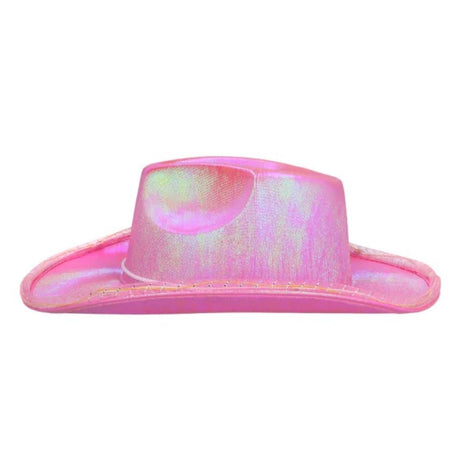 Boland - Iridescent LED Cowboy Hat (Pink) - Women - Fancy Dress Central