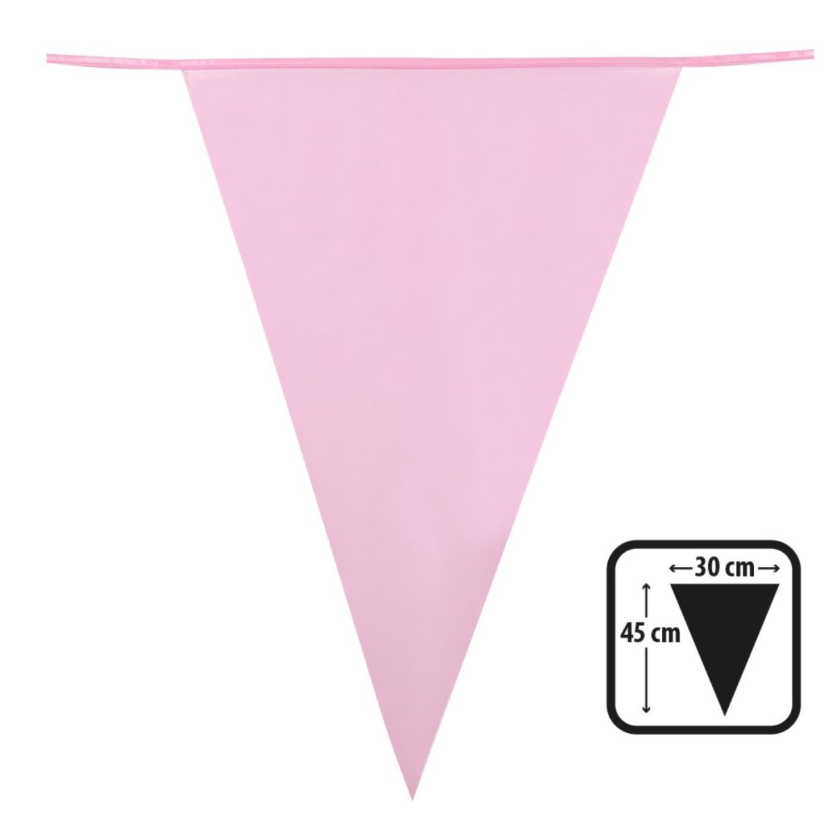 Boland - 10m Giant Coloured Triangular Bunting (Pink) - Fancy Dress Central