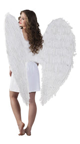 Boland - Angel Wings 120 x 120cm (White) - Adult - Fancy Dress Central