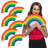 Rainbow Festival Hand Fan (6 Pack) - Adult