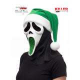 Ghost Face Glitter Santa Mask (Green) - Adult