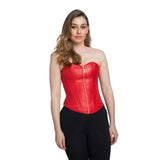 Faux Leather Corset (Red) - Women