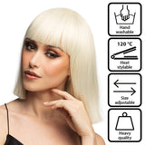 Fancy Dress Central - Bob Wig with Fringe (Blonde) - Adult - Fancy Dress Central