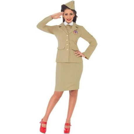 Smiffys - Retro Officer Costume - Womens - Fancy Dress Central