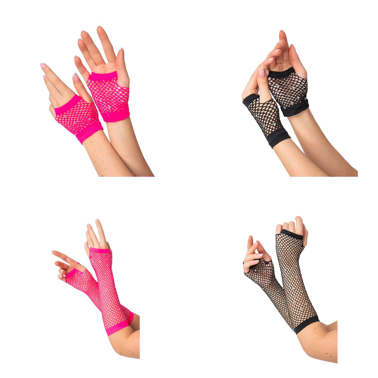Wicked Costumes - 80s Net Gloves with Diamantes - Women