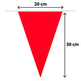 Boland - 10m Coloured Triangular Bunting (Red/White) - Fancy Dress Central