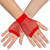 Boland - Short Mesh Fingerless Gloves (Red) - Adult - Fancy Dress Central