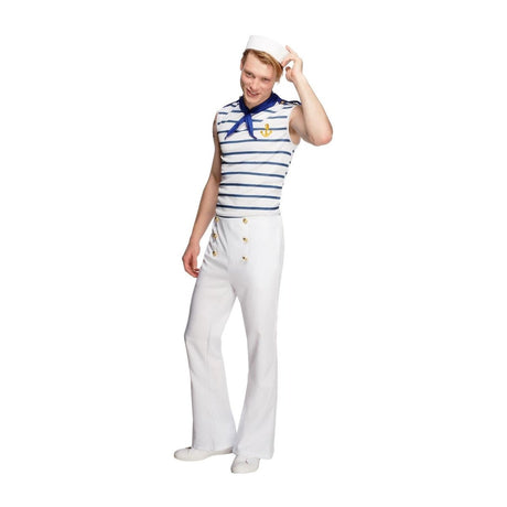 Smiffys - French Sailor Costume - Men - Fancy Dress Central