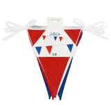 Boland - 6m Coloured Triangular Bunting (Blue/White/Red) - Fancy Dress Central