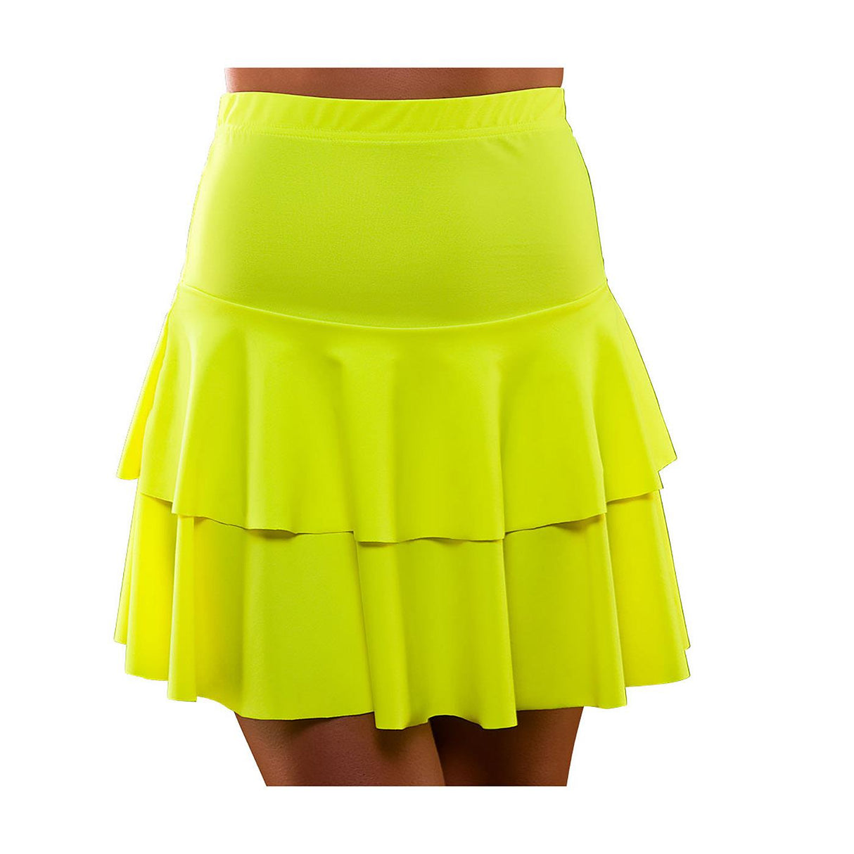80s Ra Ra Skirt (Neon Yellow) - Women