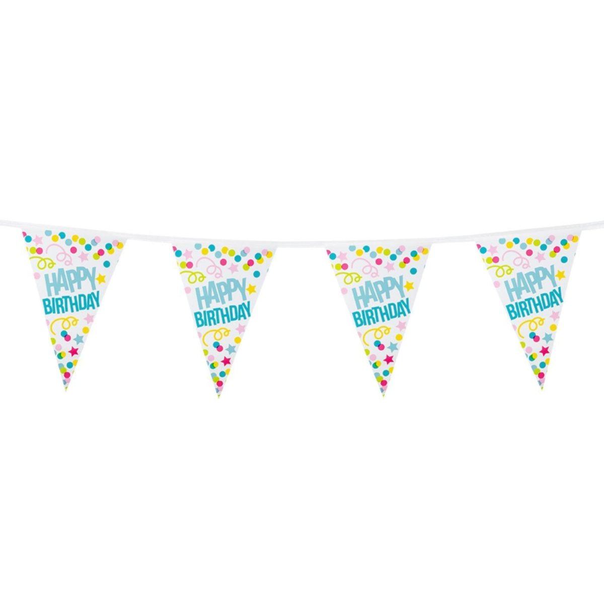 Boland - 6m Happy Birthday Triangular Bunting - Fancy Dress Central