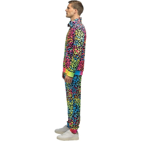 Boland - Leopard Art Dude Shell Suit Costume - Men - Fancy Dress Central