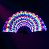 Boland - XL Rave Hand Fan (Rainbow) - Adult - Fancy Dress Central