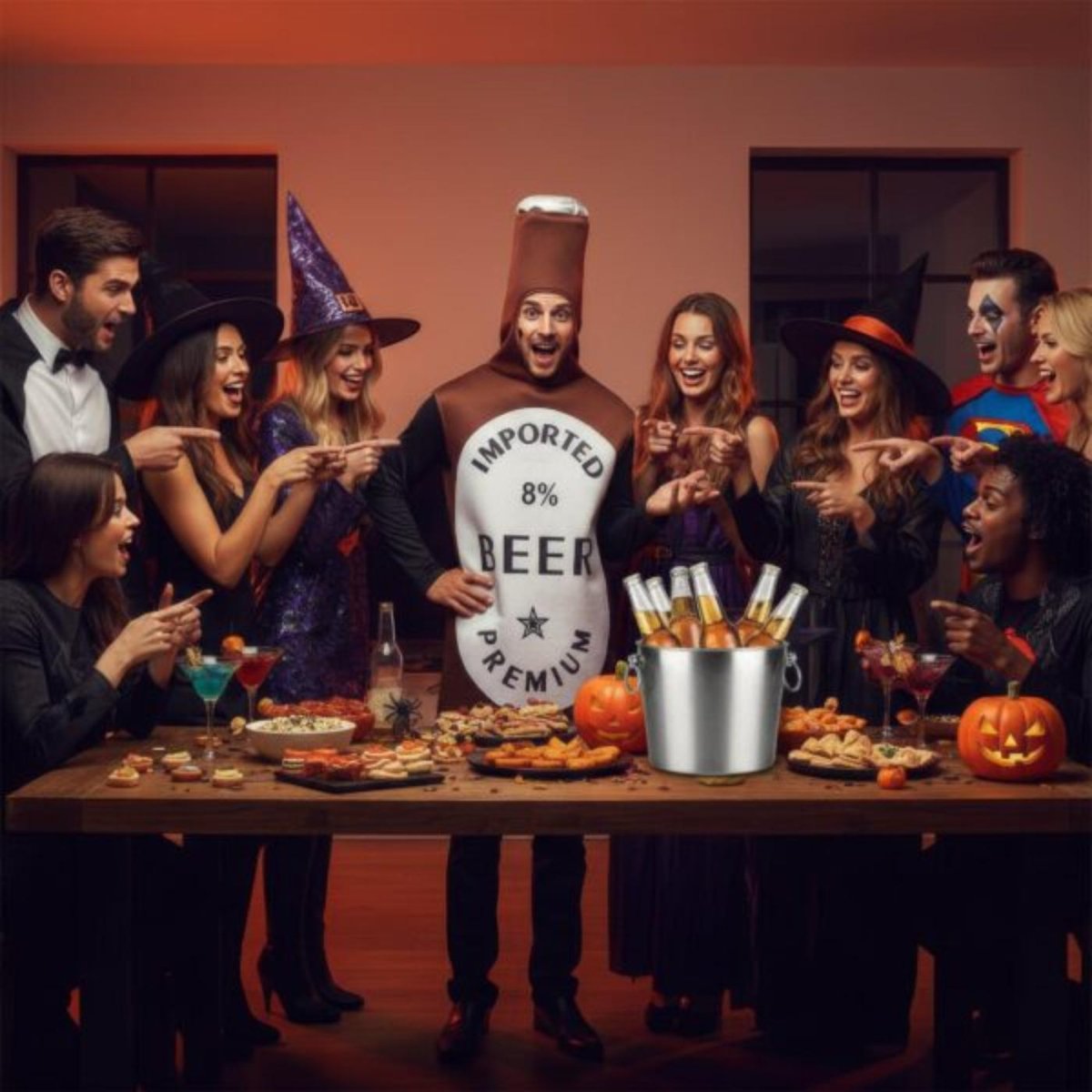Henbrandt - Beer Bottle Costume - Adult - Fancy Dress Central
