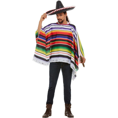Smiffys - Mexican Poncho - Adult - Fancy Dress Central