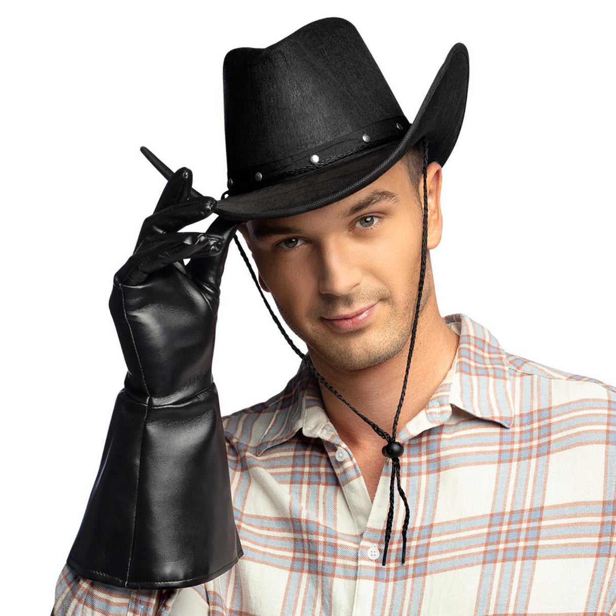 Cowboy Gloves (Black) - Adult