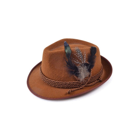 Rubies - Oktoberfest Felt Hat (Brown) - Adult - Fancy Dress Central