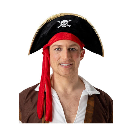 Wicked Costumes - Black Pirate Hat - Adult - Fancy Dress Central