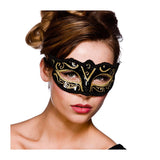 Wicked Costumes Ltd - Verona Masquerade Eye Mask (Gold Glitter) - Adult - Fancy Dress Central