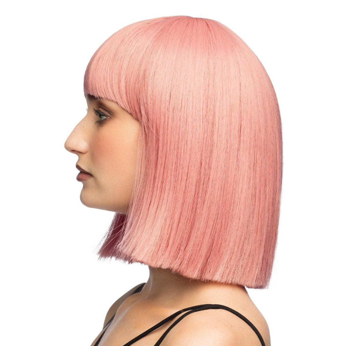 Fancy Dress Central - Bob Wig with Fringe (Pale Pink) - Adult - Fancy Dress Central