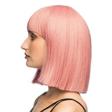 Fancy Dress Central - Bob Wig with Fringe (Pale Pink) - Adult - Fancy Dress Central