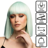 Fancy Dress Central - Bob Wig with Fringe (Green) - Adult - Fancy Dress Central