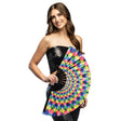 Boland - XL Rave Hand Fan (Rainbow) - Adult - Fancy Dress Central