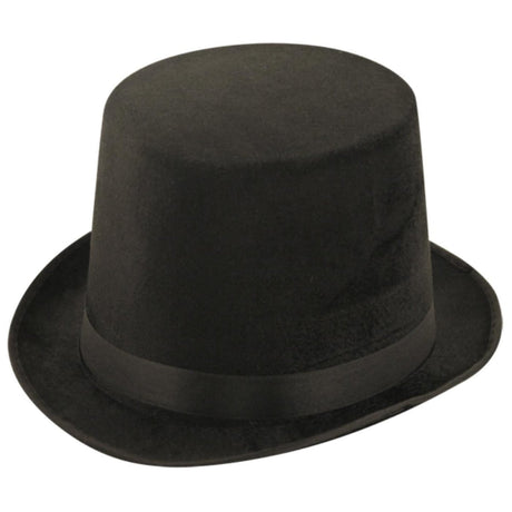 Henbrandt Ltd - Velour Top Hat (Black) - Adult - Fancy Dress Central