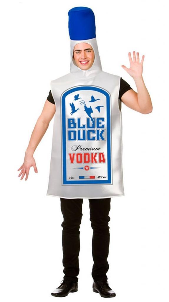 Blue Duck Vodka Bottle Costume - Adult