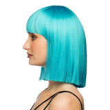 Fancy Dress Central - Bob Wig with Fringe (Blue) - Adult - Fancy Dress Central