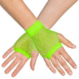 Boland - Short Mesh Fingerless Gloves (Neon Green) - Adult - Fancy Dress Central