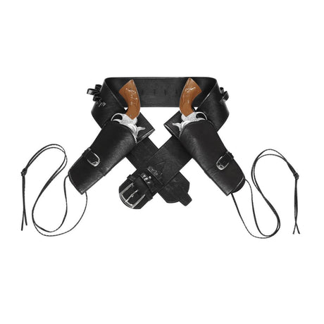 Widmann - Leatherlook Western Double Holster and Belt - Adult - Fancy Dress Central
