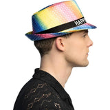 Boland - Happy Birthday Rainbow Fedora Hat - Adult - Fancy Dress Central
