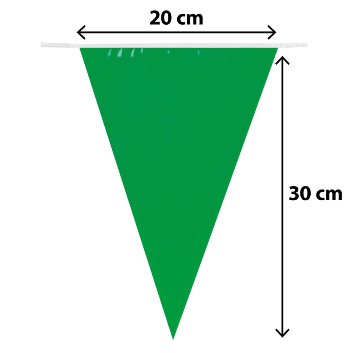 Boland - 10m Coloured Triangular Bunting (Green/White) - Fancy Dress Central