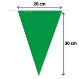 Boland - 10m Coloured Triangular Bunting (Green/White) - Fancy Dress Central