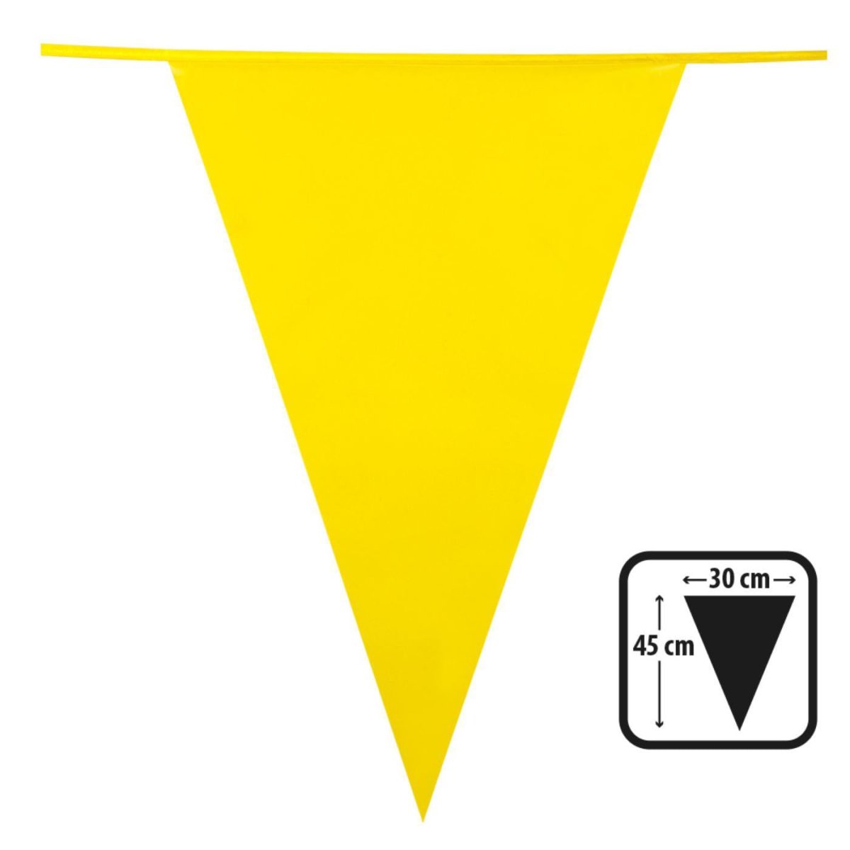 Boland - 10m Giant Coloured Triangular Bunting (Yellow) - Fancy Dress Central