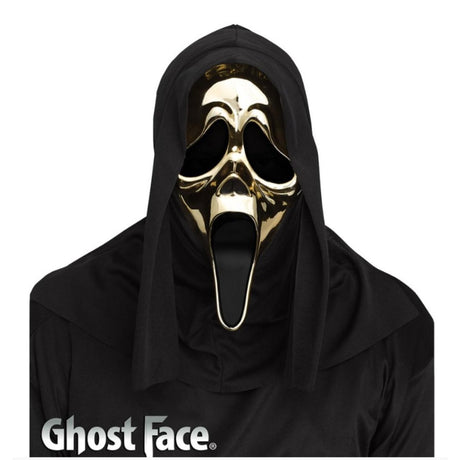 Wicked Costumes - Ghost Face Golden Metallic Mask - Adult - Fancy Dress Central