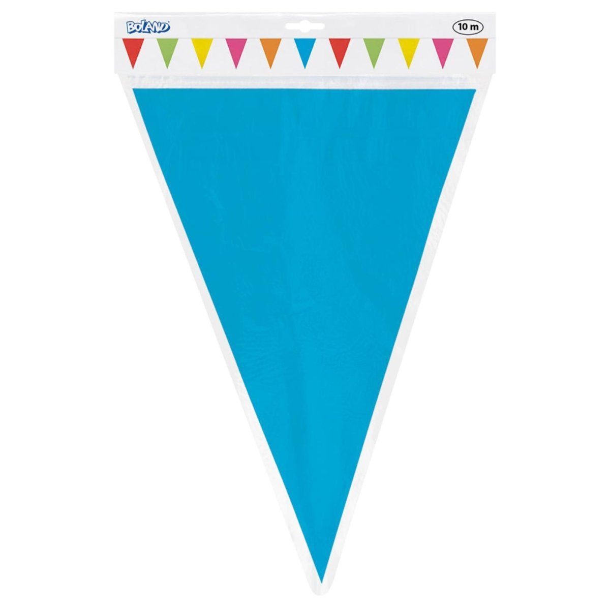 Boland - 10m Giant Coloured Triangular Bunting (Multicoloured) - Fancy Dress Central