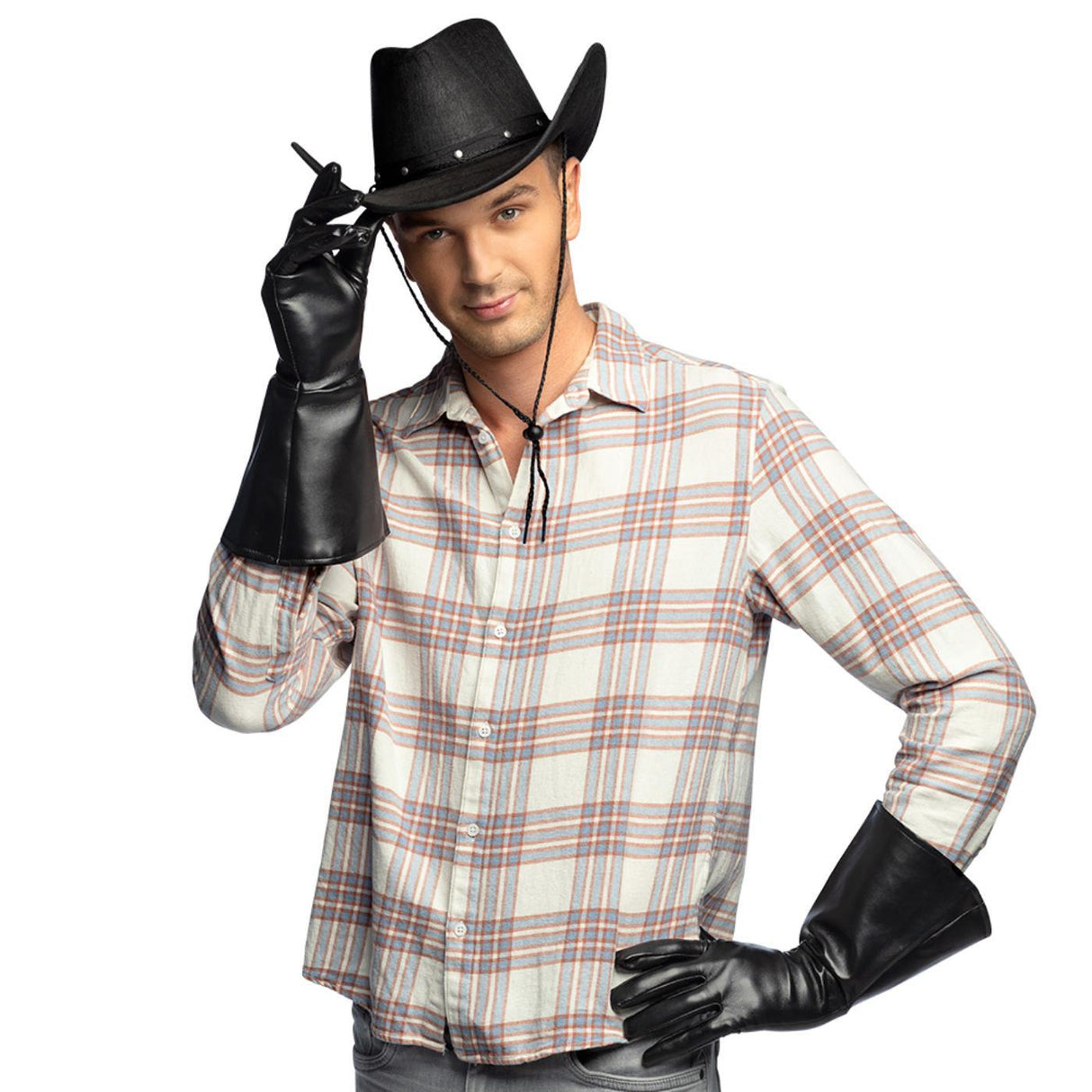 Cowboy Gloves (Black) - Adult